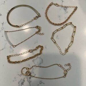 Elegant Gold-Tone Costume Jewelry Bracelet Set